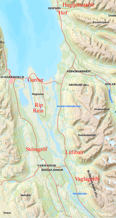 Flakk um Skagafjörð 43 – 46 ára og aftur 59 - 63 ára.