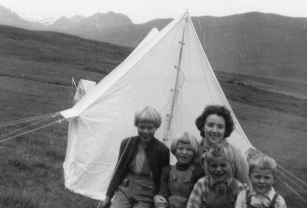Tjaldað suður á túni